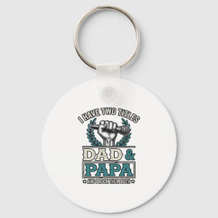 Porte-clés T-shirt micro vintage titres Papa et Papa_