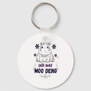 Porte-clés T-shirt mignon bébé Moo Deng