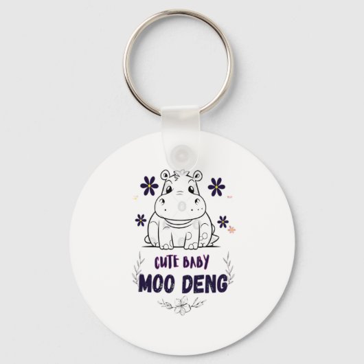 Porte-clés T-shirt mignon bébé Moo Deng (Recto)
