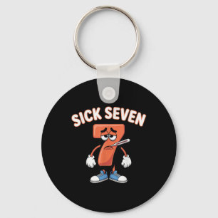 Porte-clés T-shirt Sick Seven Meme Six Seven Blague de mot am