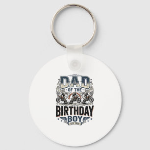 Porte-clés T-shirt vintage Motocross Papa du garçon d'anniver