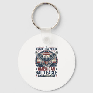 Porte-clés T-Shirt vintage patriotique aigle chauve en détres