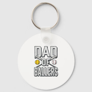 Porte-clés T-shirt vintage pour papa de Ballers Softball et B
