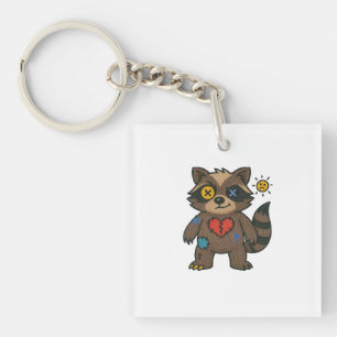 Porte-clés T-shirt Voodoo Raccoon — Méfaits Réparés