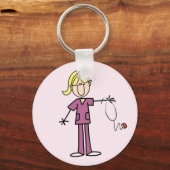 Porte-clés T-shirts Blond Female Stick Figure Nurse (Recto)