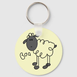 Porte-clés T-shirts et cadeaux à motif de mouton en bonhomme