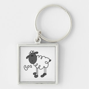 Porte-clés T-shirts et cadeaux à motif de mouton en bonhomme