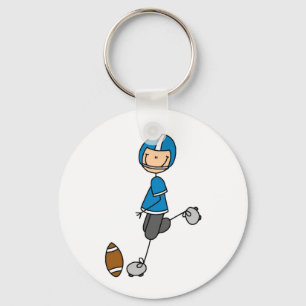 Porte-clés T-shirts et cadeaux bleus de joueur de football
