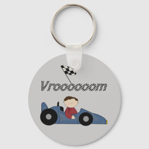 Porte-clés T-shirts et cadeaux bleus de voiture de course