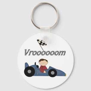 Porte-clés T-shirts et cadeaux bleus de voiture de course