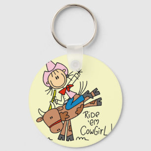 Porte-clés T-shirts et Cadeaux Cavalier Cowgirl sur Taureau