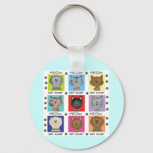 Porte-clés T-shirts et cadeaux d'amoureux des chats de Meow