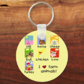 Porte-clés T-shirts et cadeaux d'animaux de ferme (Recto)