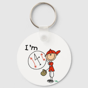 Porte-clés T-shirts et cadeaux de baseball pour garçons, j'ai