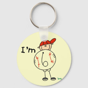 Porte-clés T-shirts et cadeaux de baseball pour garçons, j'ai