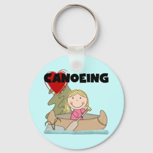 Porte-clés T-shirts et cadeaux de canoë-kayak de coeur