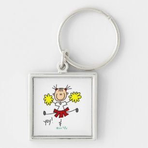 Porte-clés T-shirts et cadeaux de cheerleader rouge et jaune