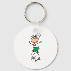 Porte-clés T-shirts et cadeaux de cheerleader verte