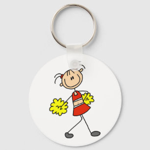 Porte-clés T-shirts et cadeaux de cheerleading à figure bâton