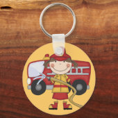 Porte-clés T-shirts et cadeaux féminins pompiers (Recto)