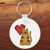Porte-clés T-shirts et cadeaux Heart and Striped Cat (Recto)