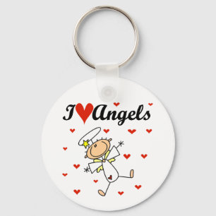 Porte-clés T-shirts et Cadeaux J'aime les Anges