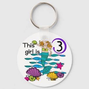 Porte-clés T-shirts et cadeaux Mermaid 3e anniversaire