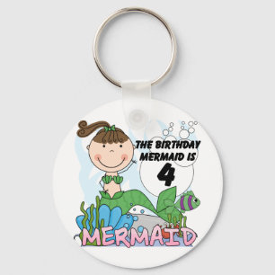 Porte-clés T-shirts et cadeaux Mermaid 4th Birthday