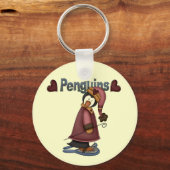 Porte-clés T-shirts et cadeaux Penguin en raquettes (Recto)