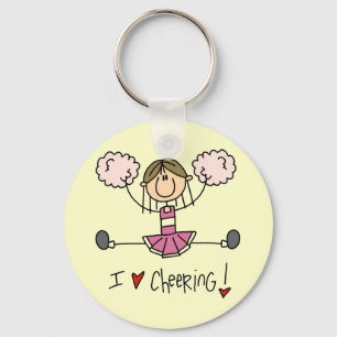 Porte-clés T-shirts et cadeaux roses de pom-pom girl