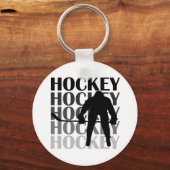 Porte-clés T-shirts et cadeaux Silhouette de hockey (Recto)
