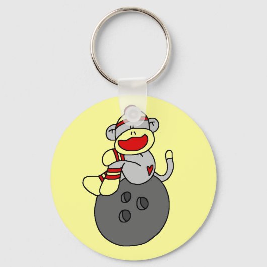 Porte-clés T-shirts et cadeaux Sock Monkey Bowling (Recto)