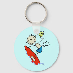 Porte-clés T-shirts et Cadeaux Stick Figure Surfer Boy