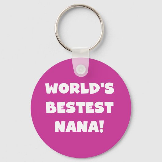 Porte-clés T-shirts noirs et blancs de Bestest Nana du monde (Recto)