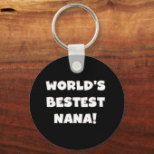 Porte-clés T-shirts noirs et blancs de Bestest Nana du monde (Recto)