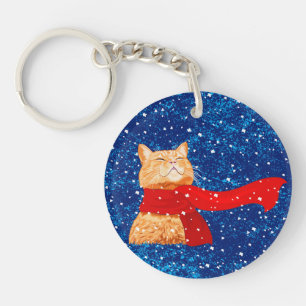 Porte-clés Tabby aime la neige