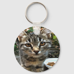 Porte-clés Tabby Cat Kitten Faire contact visuel
