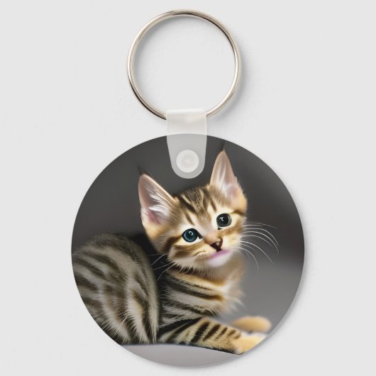 Porte-clés Tabby chatte moelleux chatte bébé (Verso)