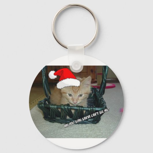 Porte-clés Tabby de Noël Orange Kitty Chat (Recto)