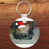 Porte-clés Tabby de Noël Orange Kitty Chat (Recto)