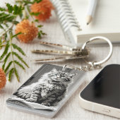 Porte-clés Tabby Gris (Devant droit)