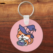 Porte-clés Tabby Witch Brew – Cute Halloween Cat Design (Verso)
