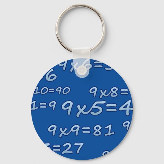 PORTE-CLÉS TABLA DEL 9 - 9 TIMES TABLE - BLEU - AZUL (Recto)