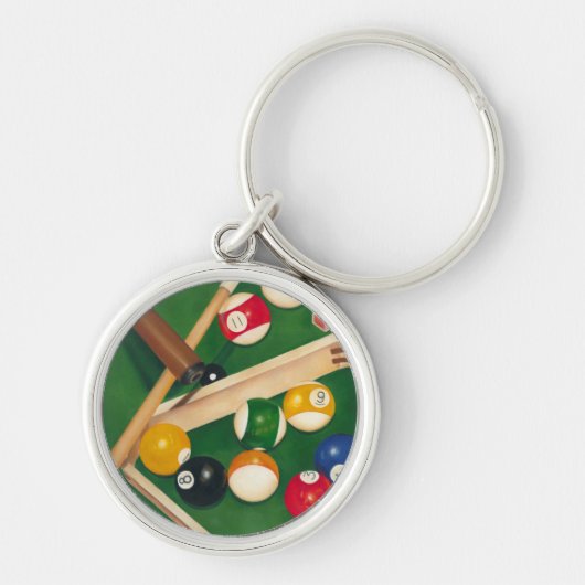 Porte-clés Table de billard Lifelike avec boules et craie (Devant)
