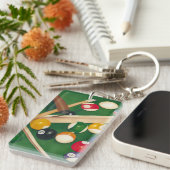 Porte-clés Table de billard Lifelike avec boules et craie (Devant droit)