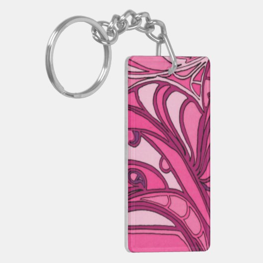 Porte-clés Tableau Abstrait à panneau rose (Devant gauche)