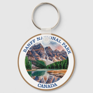 Porte-clés Tableau aquarelle du parc national Banff