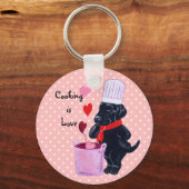 Porte-clés Tableau de chef du Labrador noir (Recto)