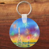 Porte-clés Tableau de la Tour Eiffel à Paris (Recto)