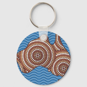 Porte-clés Tableau de points de carte autochtone